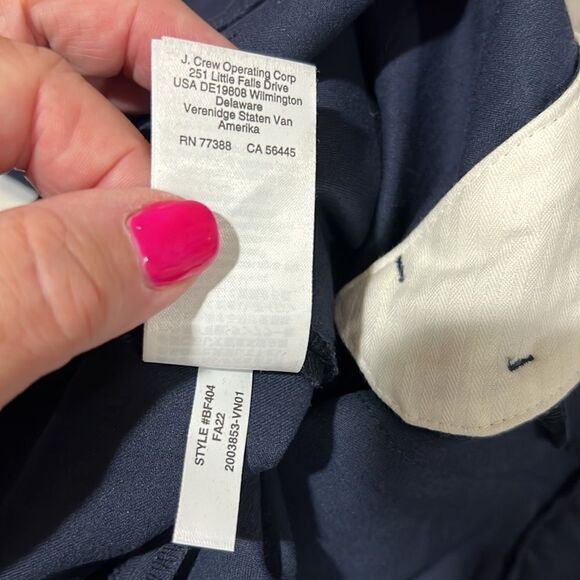 J. Crew Sydney wide-leg pant in bi-stretch cotton blend in Navy NWT size 00 - Picture 12 of 12